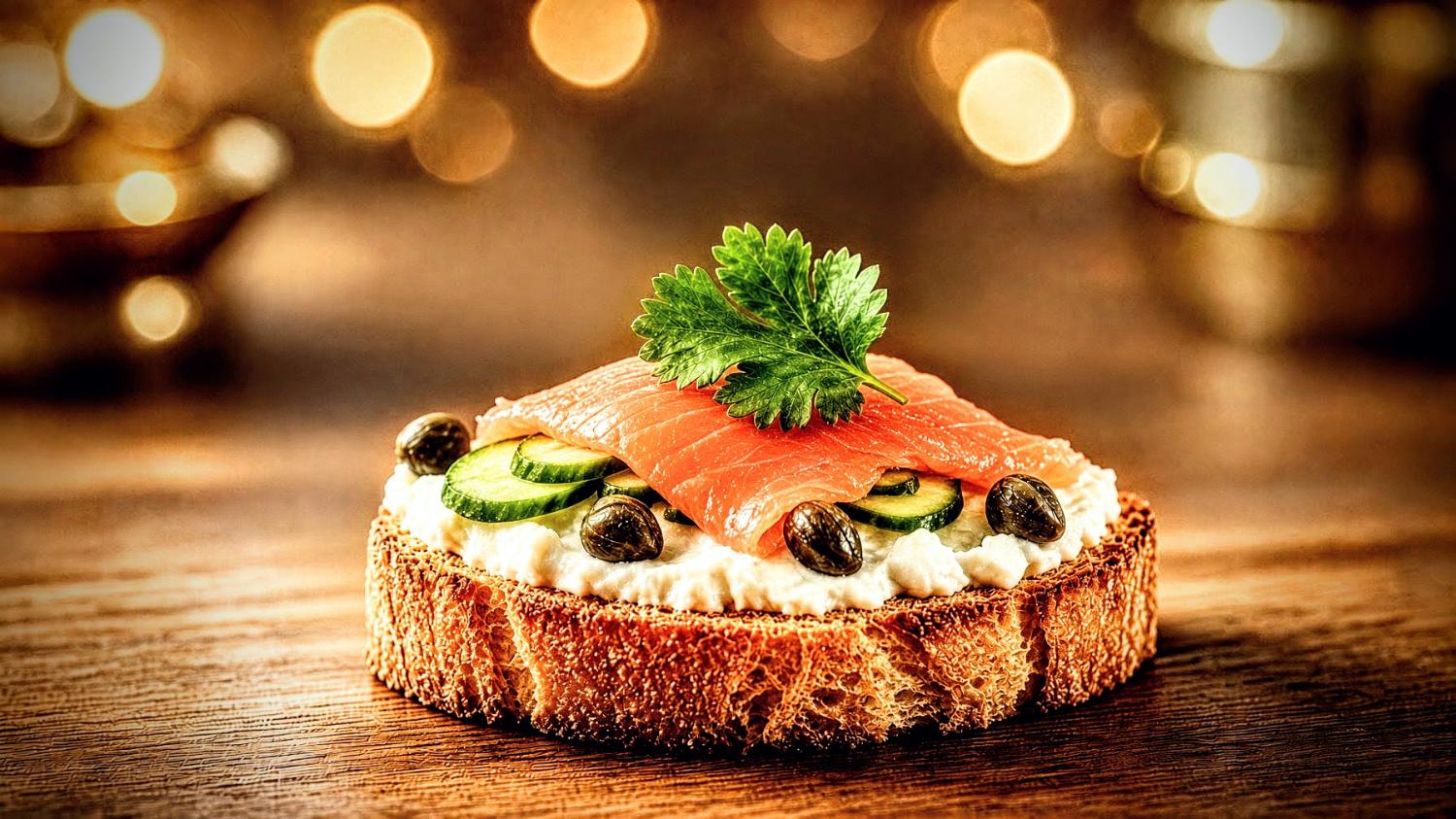 Salmón ahumado y pepino